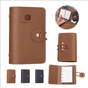A8 Genuine Leather Refillable Spiral Binder Journal Notebook